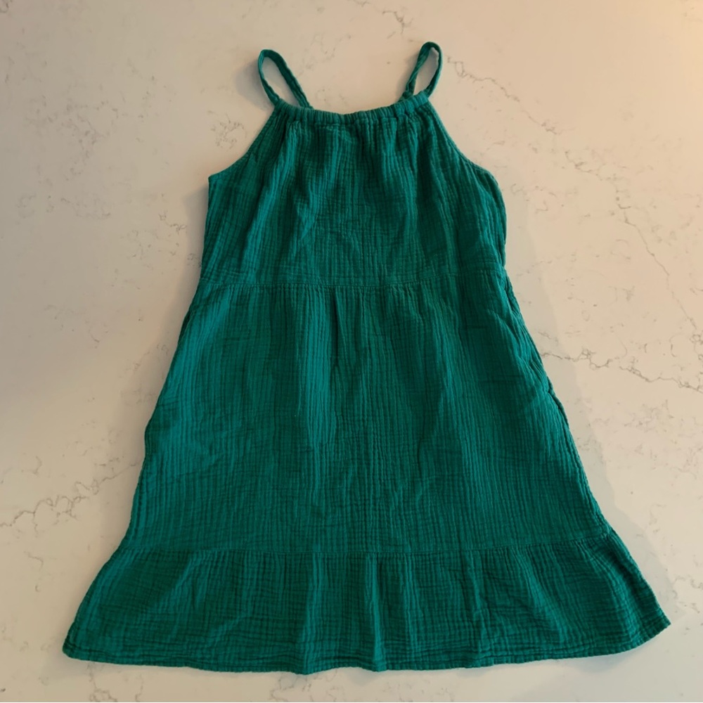 Cat & Jack Emerald Green Girls Dress, 100% Cotton